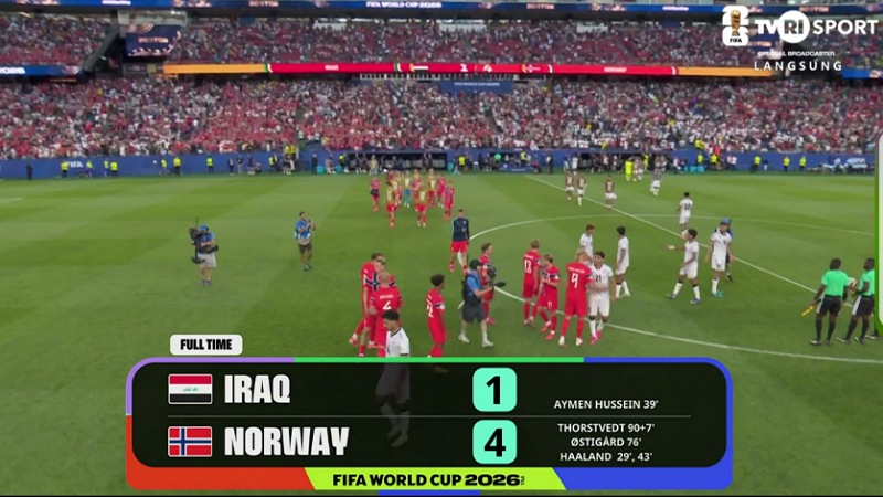 <i>Full Time:</i> Norwegia Hancurkan Irak 4-1 Setelah 28 Tahun Penantian