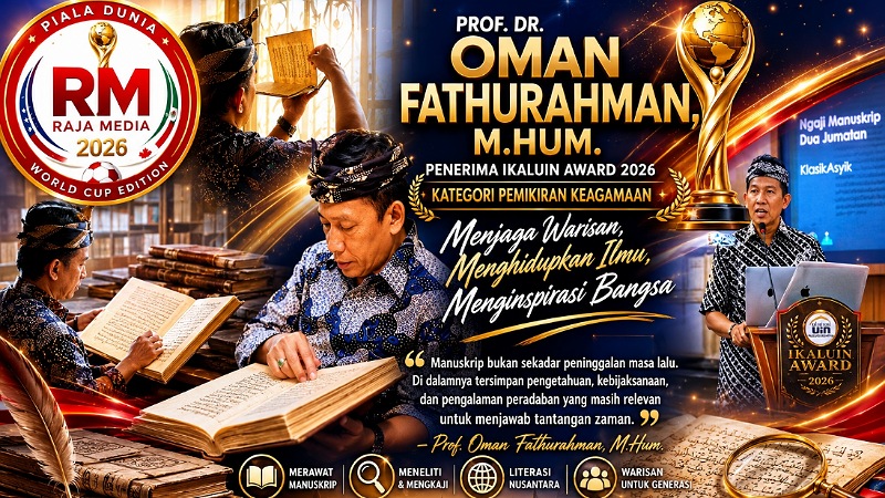 IKALUIN Award 2026: Prof. Oman Fathurahman, Penjaga Warisan Manuskrip Islam Nusantara