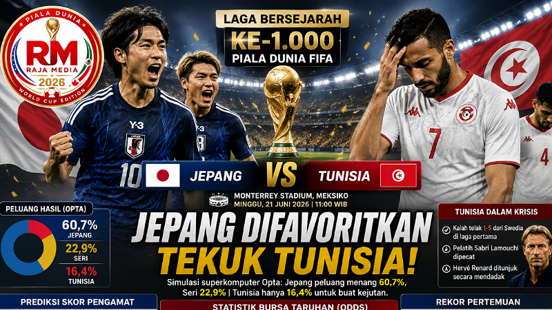 Laga ke-1.000 Piala Dunia! Jepang Difavoritkan Tekuk Tunisia