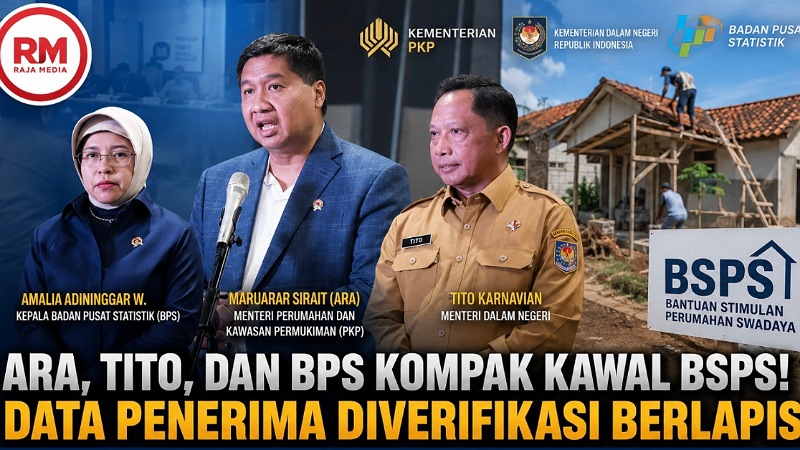 Dari kiri Tito Karnavian dan Kepala BPS Amalia Adininggar Widyasanti, Menteri PKP Maruarar Sirait, dan Mendagri Tito Karnavian - Repro/RMN -
