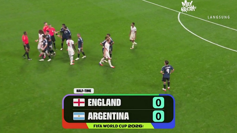 Babak Pertama: Inggris Vs Argentina Masih Sama Kuat, Skor 0-0