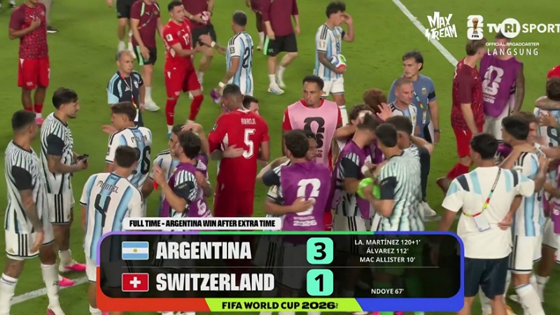 Drama 120 Menit! Argentina Tumbangkan Swiss 3-2, Big Match Kontra Inggris di Semfinal