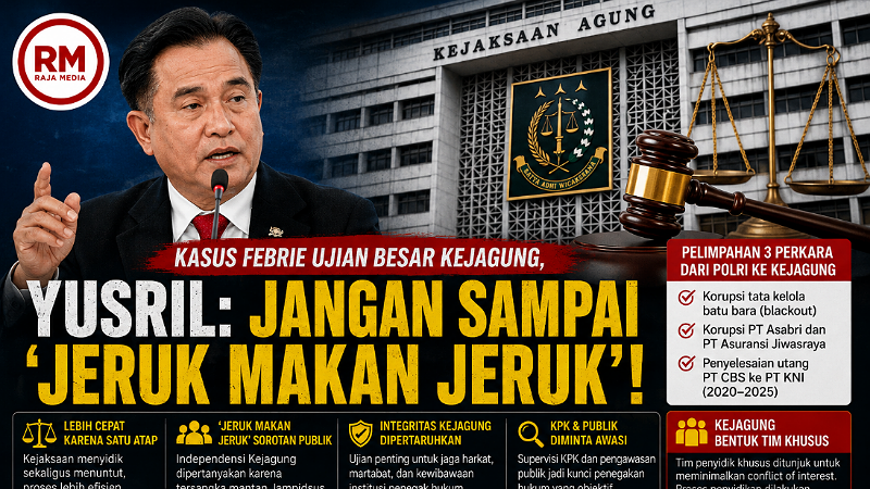 Kasus Febrie Ujian Besar Kejagung, Yusril: Jangan Sampai 'Jeruk Makan Jeruk'!