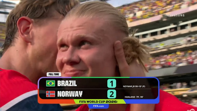 KUTUKAN ITU NYATA! Haaland Hancurkan Brasil, Norwegia Terbang ke Perempat Final