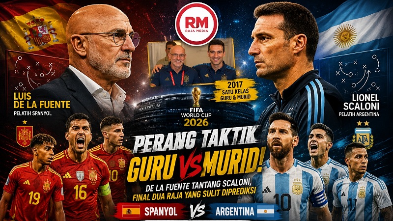 Perang Taktik Guru vs Murid! De la Fuente Tantang Scaloni, Final Dua Raja yang Sulit Diprediksi