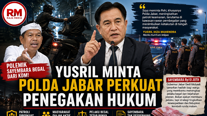 Polemik Sayembara Begal dari KDM! Yusril Minta Polda Jabar Perkuat Penegakan Hukum