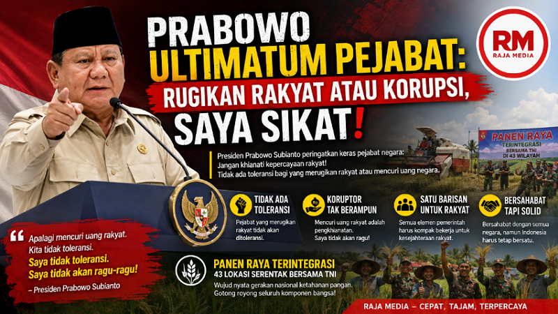 Prabowo Ultimatum Pejabat: Rugikan Rakyat atau Korupsi, Saya Sikat!