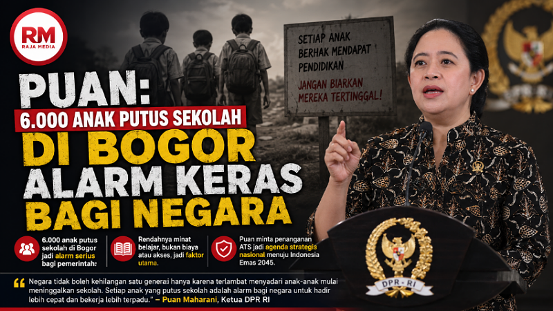 Puan: 6.000 Anak Putus Sekolah di Bogor Alarm Keras bagi Negara