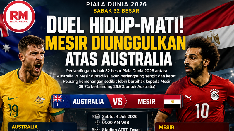 Salah vs Souttar! Mesir Diunggulkan Singkirkan Australia di Duel Hidup-Mati