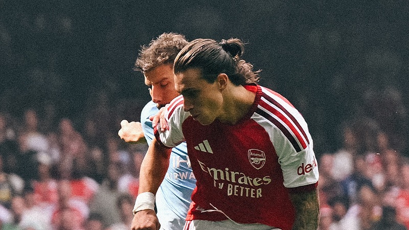 Arsenal Menggila! Calafiori-Havertz Bawa The Gunners Unggul 2-0 atas Man City di Babak Pertama
