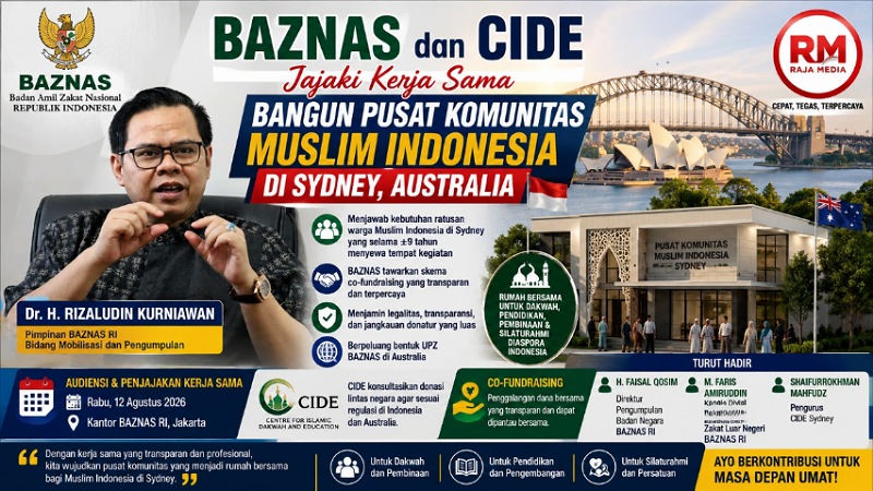 BAZNAS dan CIDE Jajaki Kerja Sama Bangun Pusat Komunitas Muslim Indonesia di Sydney