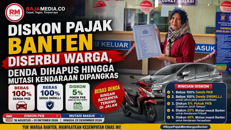 Diskon Pajak Banten Diserbu Warga, Denda Dihapus hingga Mutasi Kendaraan Dipangkas