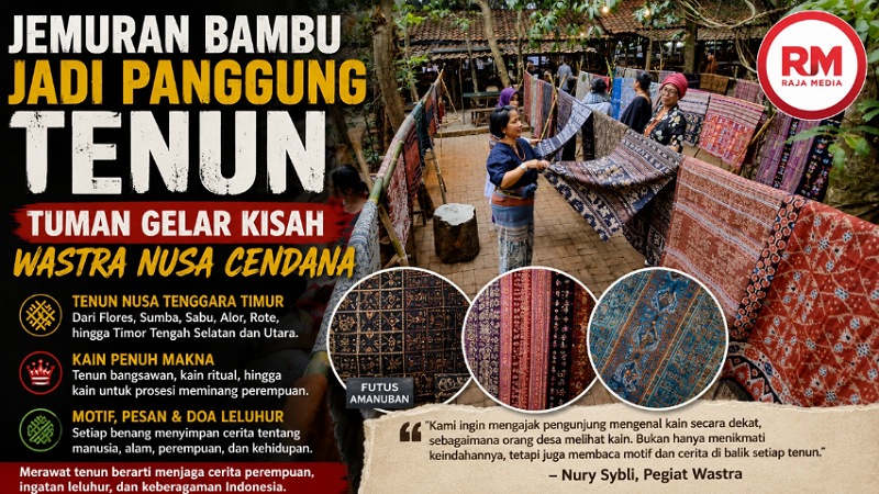 Jemuran Bambu Jadi Panggung Tenun, TUMAN Gelar Kisah Wastra Nusa Cendana