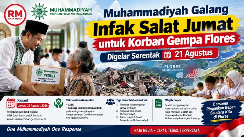 Muhammadiyah galang infak salat Jumat untuk korban gempa Flores, digelar serentak 21 Agustus 2026 - Ilustrasi RMN -
