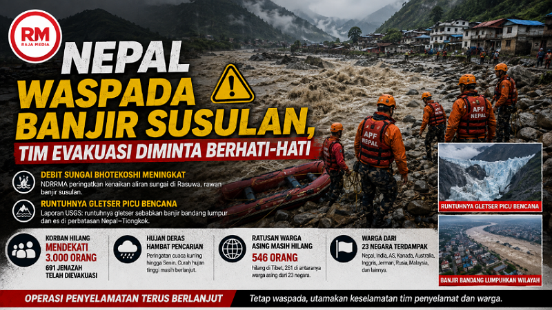 Nepal Waspada Banjir Susulan, Tim Evakuasi Diminta Berhati-hati
