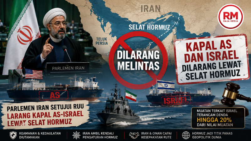 Parlemen Iran Setujui RUU Larang Kapal AS-Israel Lewat Selat Hormuz