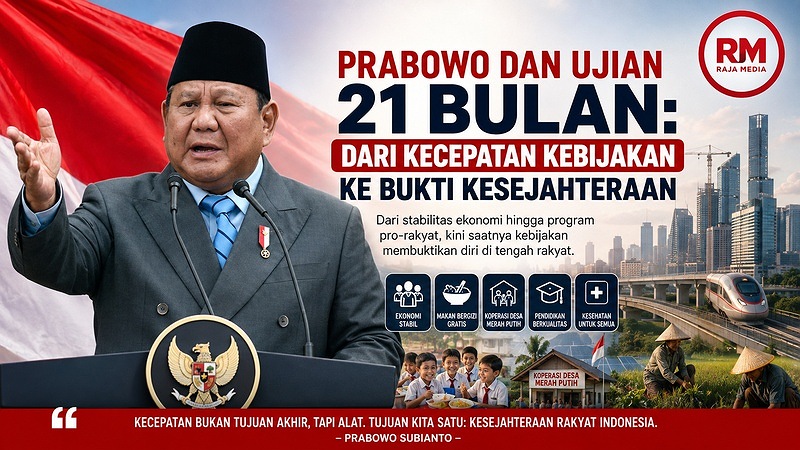 Prabowo dan Ujian Setelah 21 Bulan: Dari Kecepatan Kebijakan ke Bukti Kesejahteraan