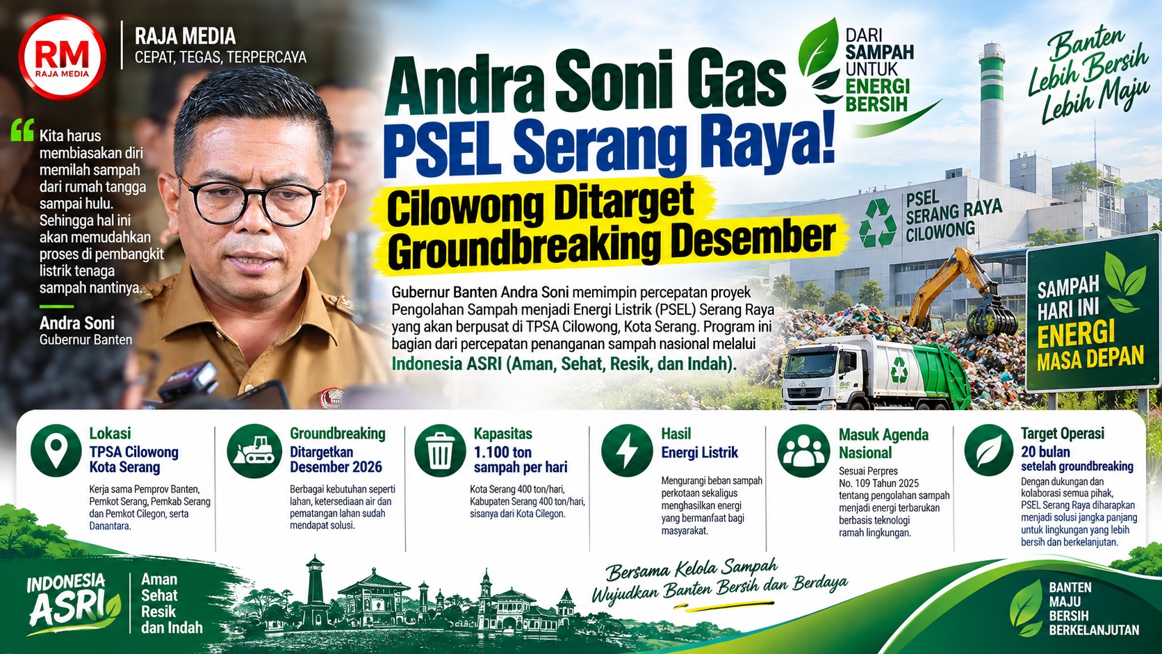 Andra Soni Gas PSEL Serang Raya! Cilowong Ditarget Groundbreaking Desember