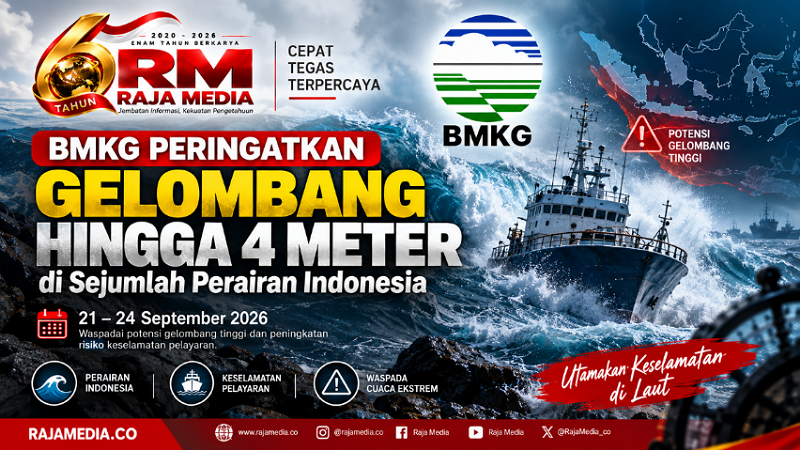 BMKG Peringatkan Gelombang hingga 4 Meter di Sejumlah Perairan Indonesia