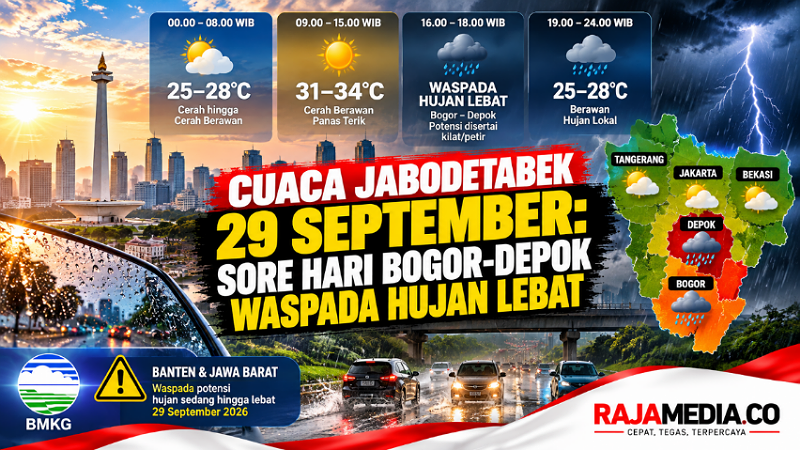 Prakiraan cuaca Selasa, 29 September 2026 - Ilustrasi RMN -