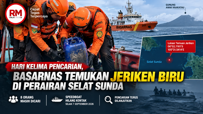 Hari Kelima Pencarian, Basarnas Temukan Jeriken Biru di Perairan Selat Sunda