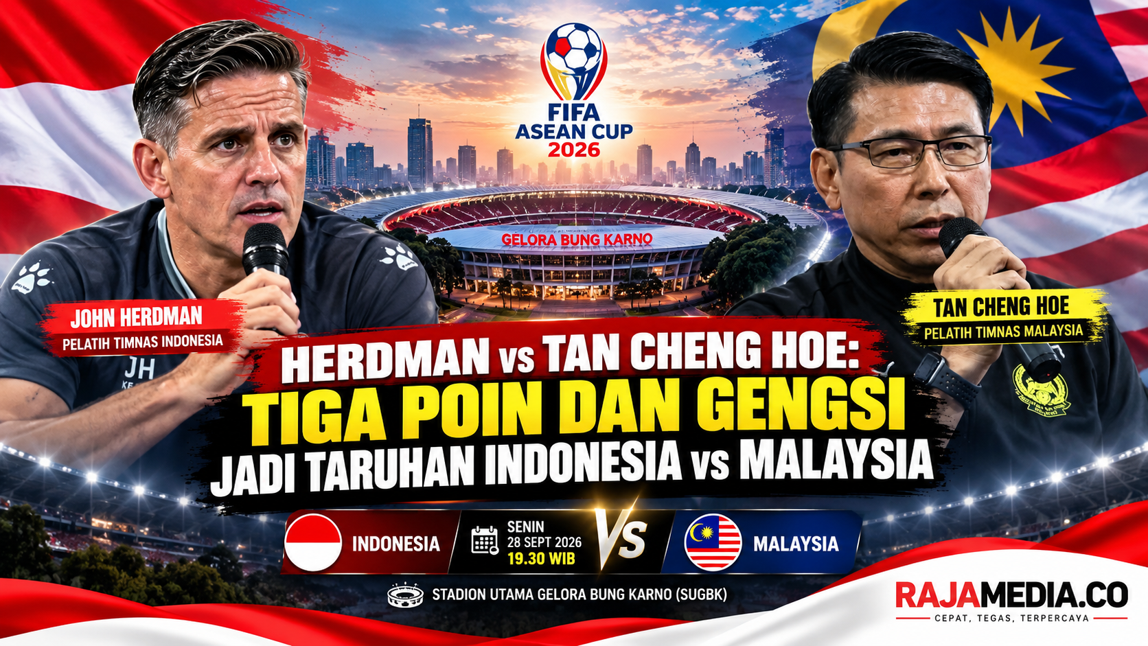 Adu taktik pelatih Timnas Indonesia vs Maysia di Grup A FIFA ASEAN Cop 2026 - Ilustrasi RMN -
