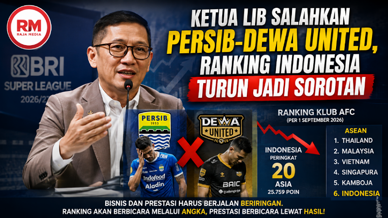 Ketua LIB Salahkan Persib-Dewa United, Ranking Indonesia Turun Jadi Sorotan