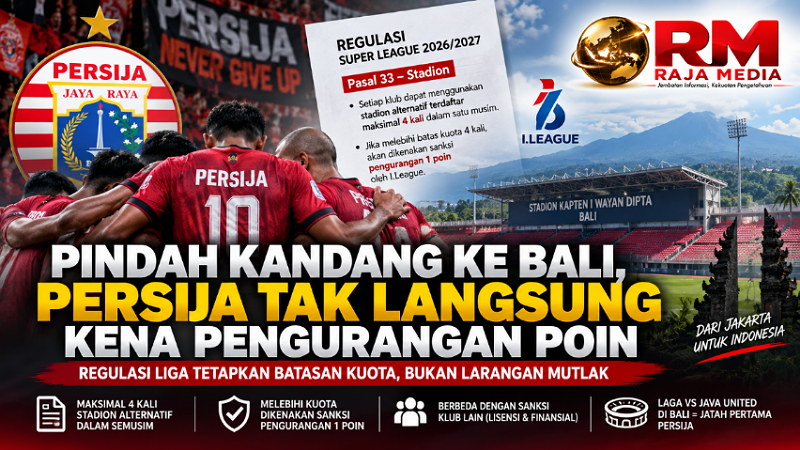Pindah Kandang ke Bali, Persija Tak Langsung Kena Pengurangan Poin