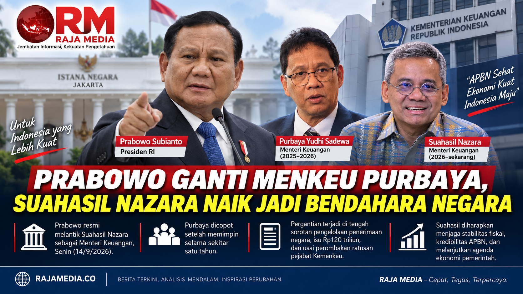 Prabowo Ganti Menkeu Purbaya, Suahasil Nazara Naik Jadi Bendahara Negara