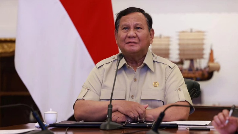 Presiden Prabowo Subianto saat memimpin rapat virtual dari Istana Merdeka, Jakarta, Rabu sore (16/9/2026). - Foto: Dok Setkab RI -