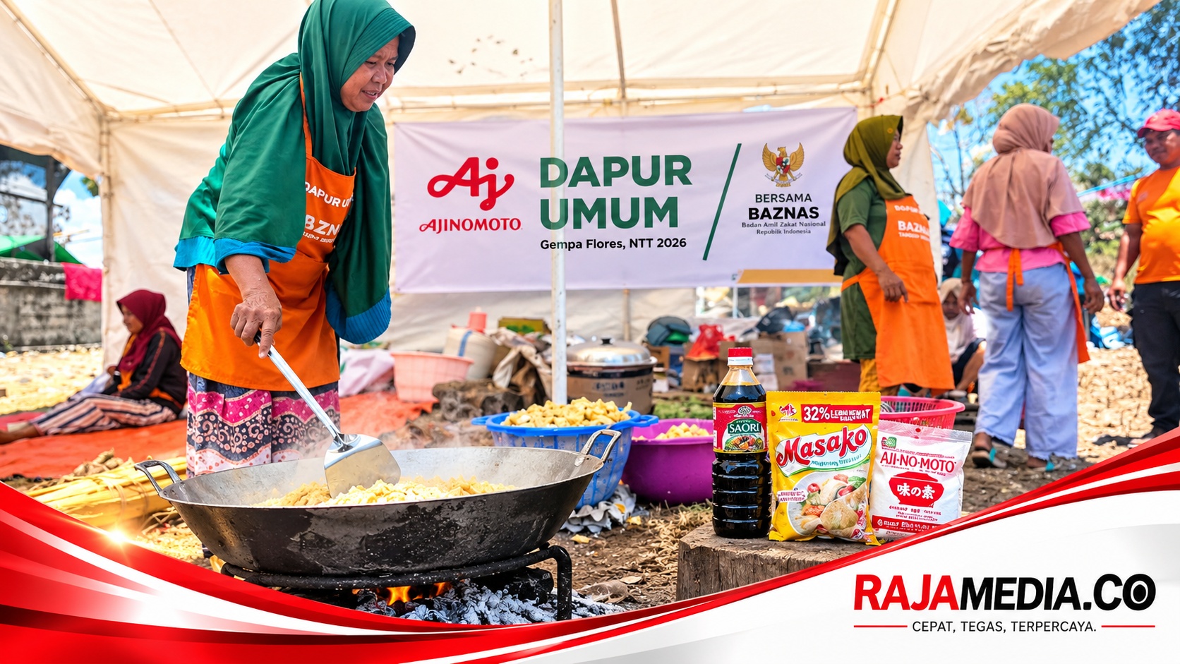 Ajinomoto dan BAZNAS membuka dapur umum bagi warga terdampak bencana di Flores - BAZNAS/RMN -