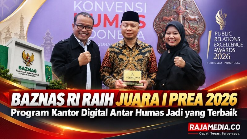 BAZNAS RI Raih Juara I PREA 2026, Program Kantor Digital Antar Humas Jadi yang Terbaik