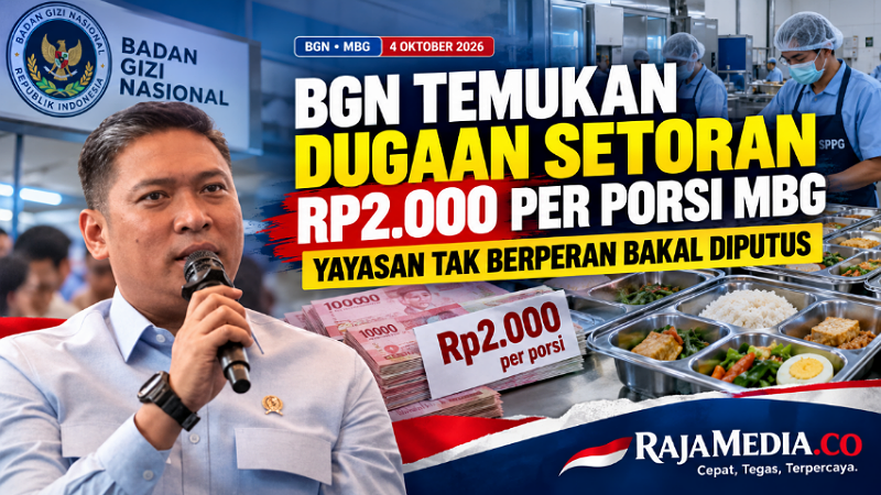BGN Temukan Dugaan Setoran Rp2.000 per Porsi MBG, Yayasan Tak Berperan Bakal Diputus