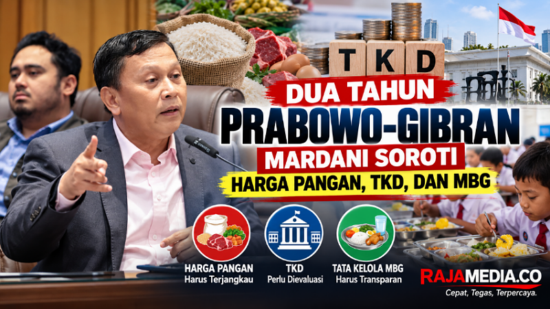 Dua Tahun Prabowo-Gibran, Mardani Soroti Harga Pangan, TKD, dan MBG