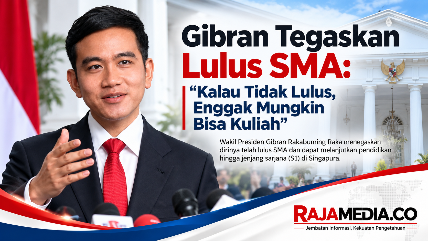 Gibran Tegaskan Lulus SMA: “Kalau Tidak Lulus, Enggak Mungkin Bisa Kuliah”