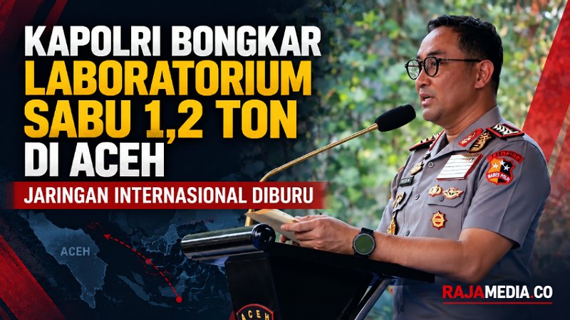 Kapolri Jenderal Polisi Suyudi Ario Seto mengungkap kronologi pembongkaran laboratorium gelap narkotika di Kabupaten Pidie, Aceh, yang diduga terhubung dengan jaringan internasional. - RMN -