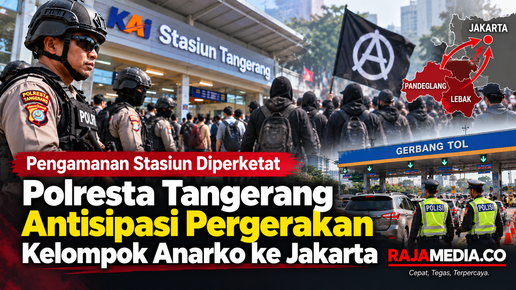 Pengamanan Stasiun diperketat.  Polresta Tangerang antisipasi pergerakan kelompok Anarko ke Jakarta - Ilustrasi RMN -
