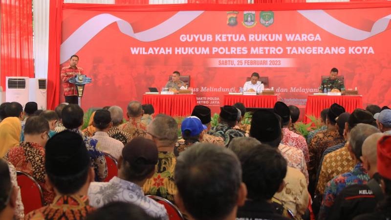 Walikota Tangerang Arief Wismanyah dalam acara Guyub Ketua RW Wilayah Hukum Polres Tangerang Kota/Repro