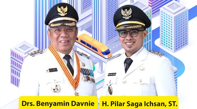 Walikota Tangsel Benyamin Davnie dan Wakilnya Pilar Saga Ichsan. (Foto: Repro)