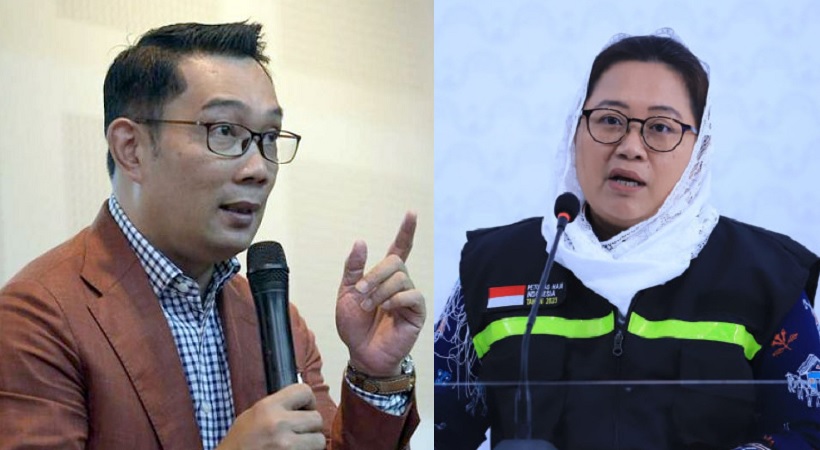 Kolase Gubernur Jabar Ridwan Kamil dengan Jubir Kemenag Anna Hasbie. (Foto: Repro)