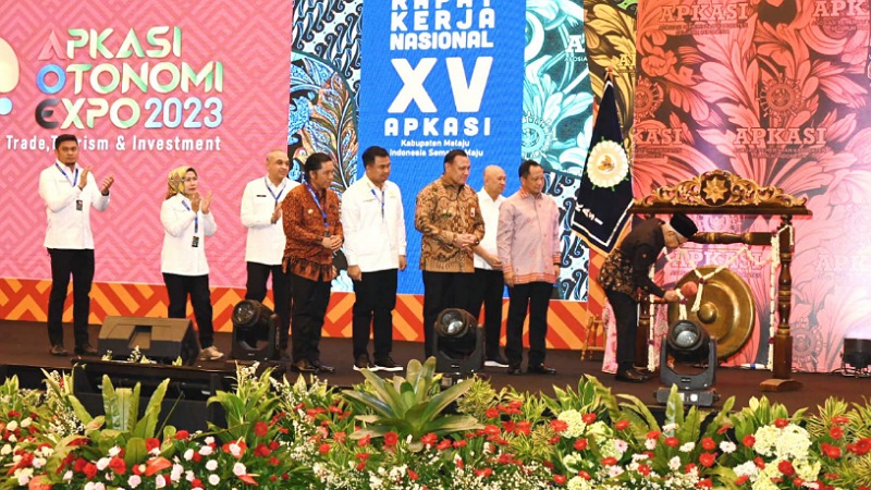 Rapat kerja nasional dan gelaran Apkasi Otonomi Daerah 2023. (Foto: Komat)