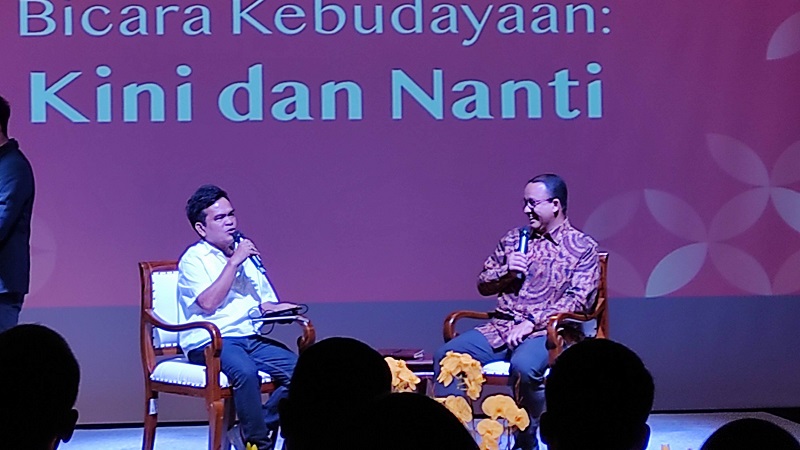 Bacapres Anies Baswedan saat bicara kebudayaan. (Foto: Disway)