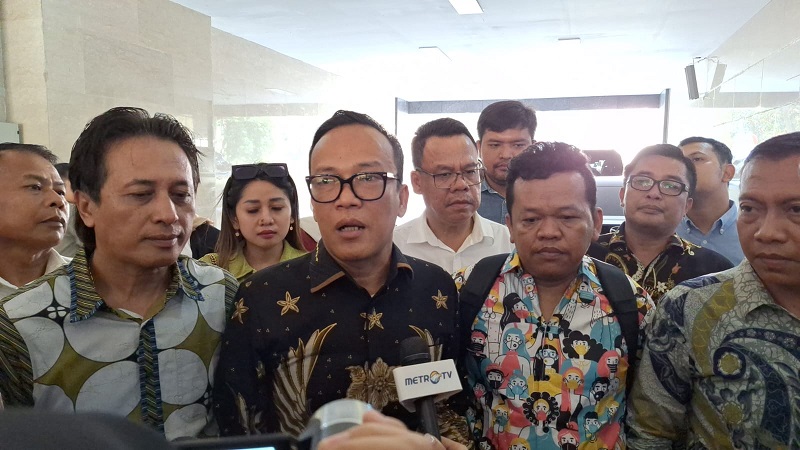 Ketua Relawan Prabowo Mania 08, Immanuel Ebenezer di Mabers Polri. (Foto: Dok Disway)