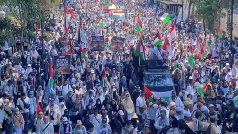 Foto: Aksi bela Palestina Bandung/Instagram