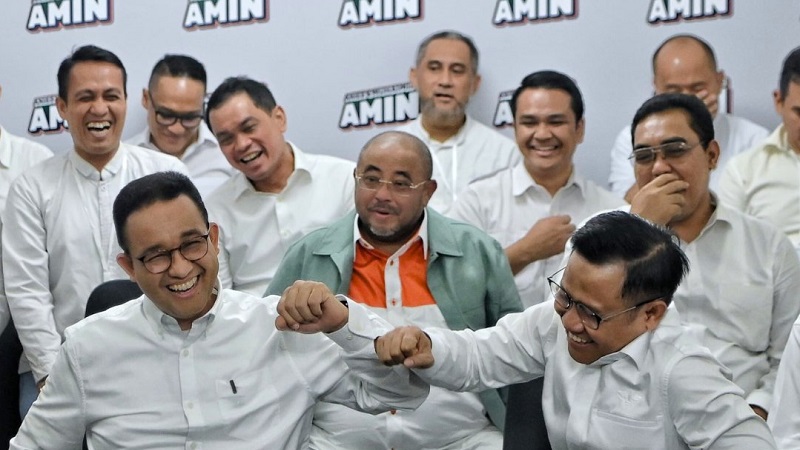 Formasi lengkap Timnas AMIN diumumkan pasangan Capres dan Cawapres Anies Baswedan dan Muhaimin Iskandar. (Foto: Ist)