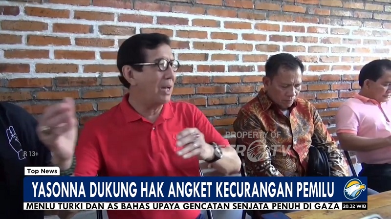 Menkumham Yasonna Laoly dukung hak angket DPR. (TangkapanLayar MetroTV)