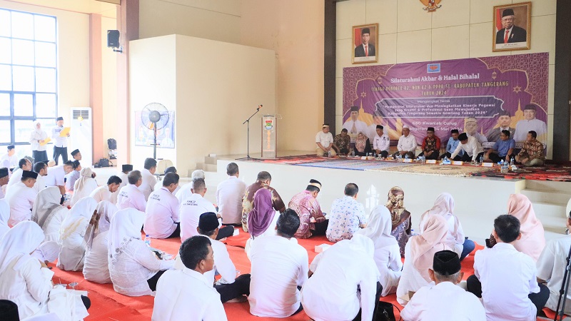 Tenaga honor K2, non K2 dan PPPK se-Kabupaten Tangerang menggelar Halal Bihalal di Gedung Serba Guna (GSG) Kwarcab Curug. (Foto: Dok Pemkab)