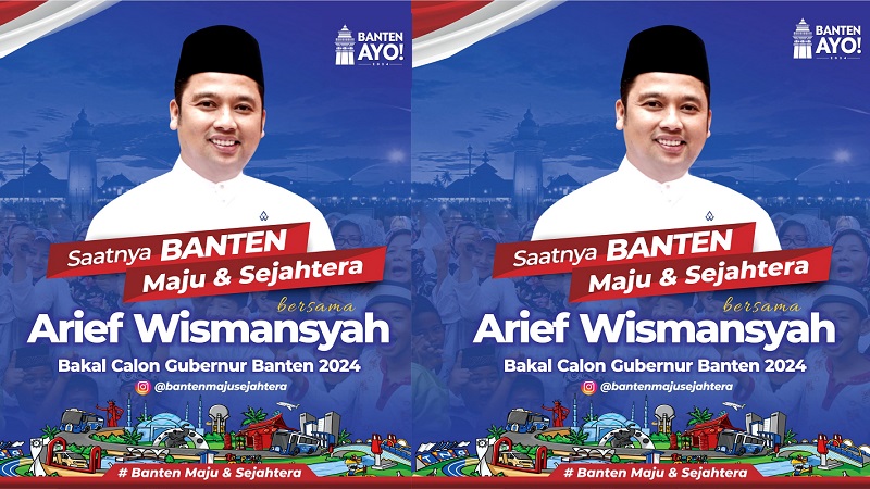 Alat peraga Arief Wismanyah bakal calon Gubernur Banten sempat bertebaran di sejumah wilayah. [Foto: Repro]