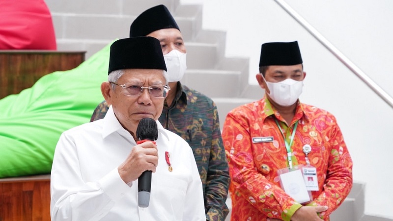 Wapres KH Ma'ruf Amin mengingatkan Menag Yaqut Cholil Qoumas tidak asal coret rekomendasi aturan pendirian rumah ibadah. [Foto: Repro]