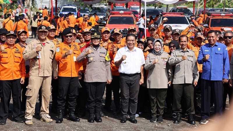 Apel Kebencanaan  di Taman Wisata Mahoni Bangun Sentosa (MBS) Kecamatan Curug Kota Serang, Kamis (26/9). [Foto: Adpimpro Setda Banten]